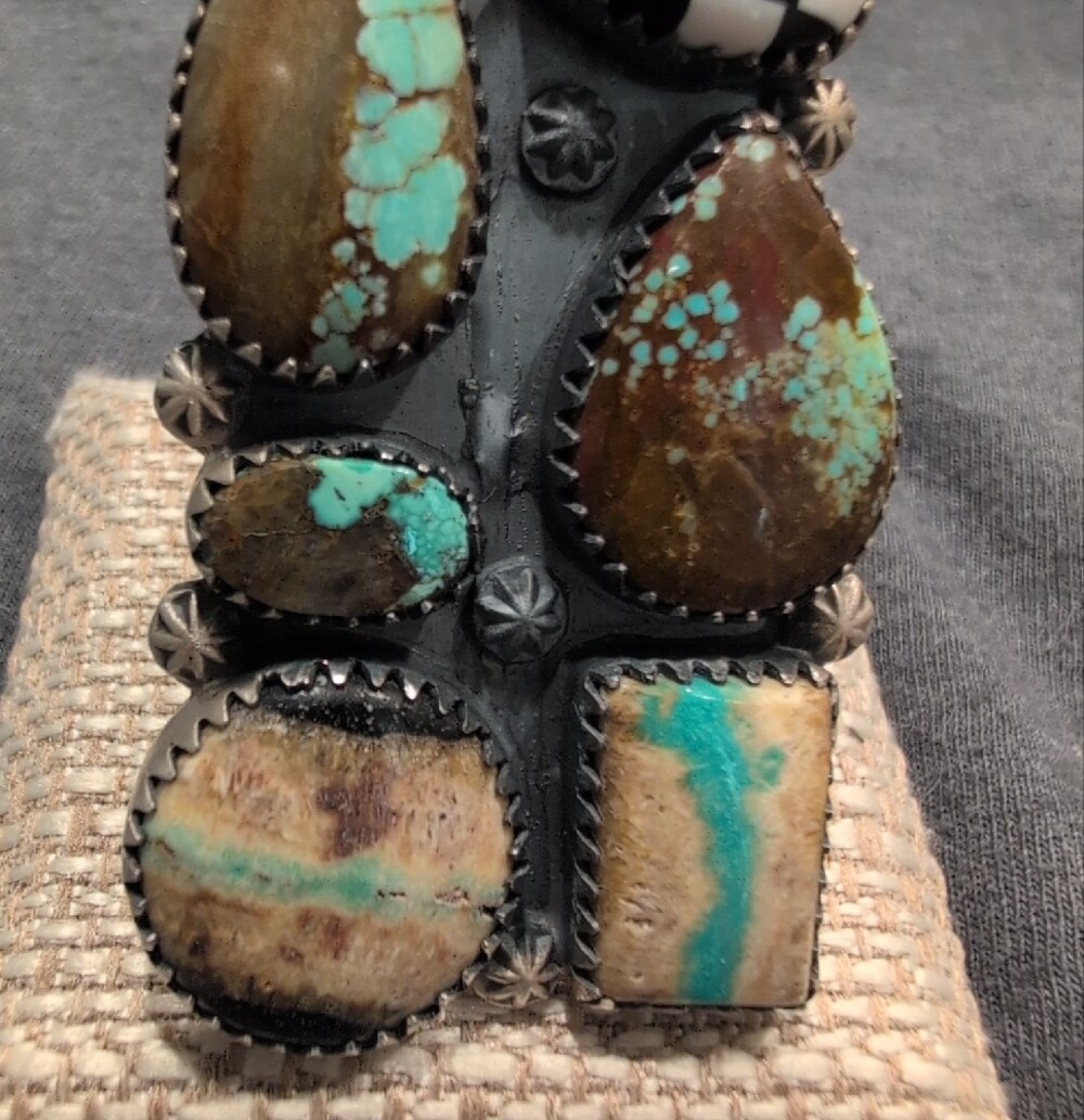 Handcrafted Multi Turquoise Statement Ring - Picture 3 of 5